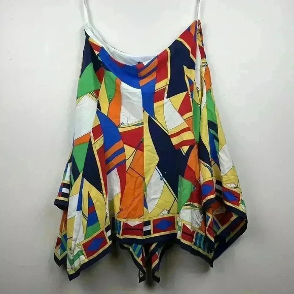 Lauren Ralph Lauren Dresses & Skirts - Ralph Lauren Multi Skirt Vibrant Multi-Color Geometric Print Skirt 100% Silk